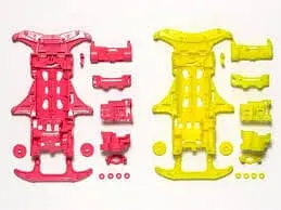 Tamiya 95356 Jr Fluorescent Chassis Set - Vs Chassis (Pink/Yellow) 1