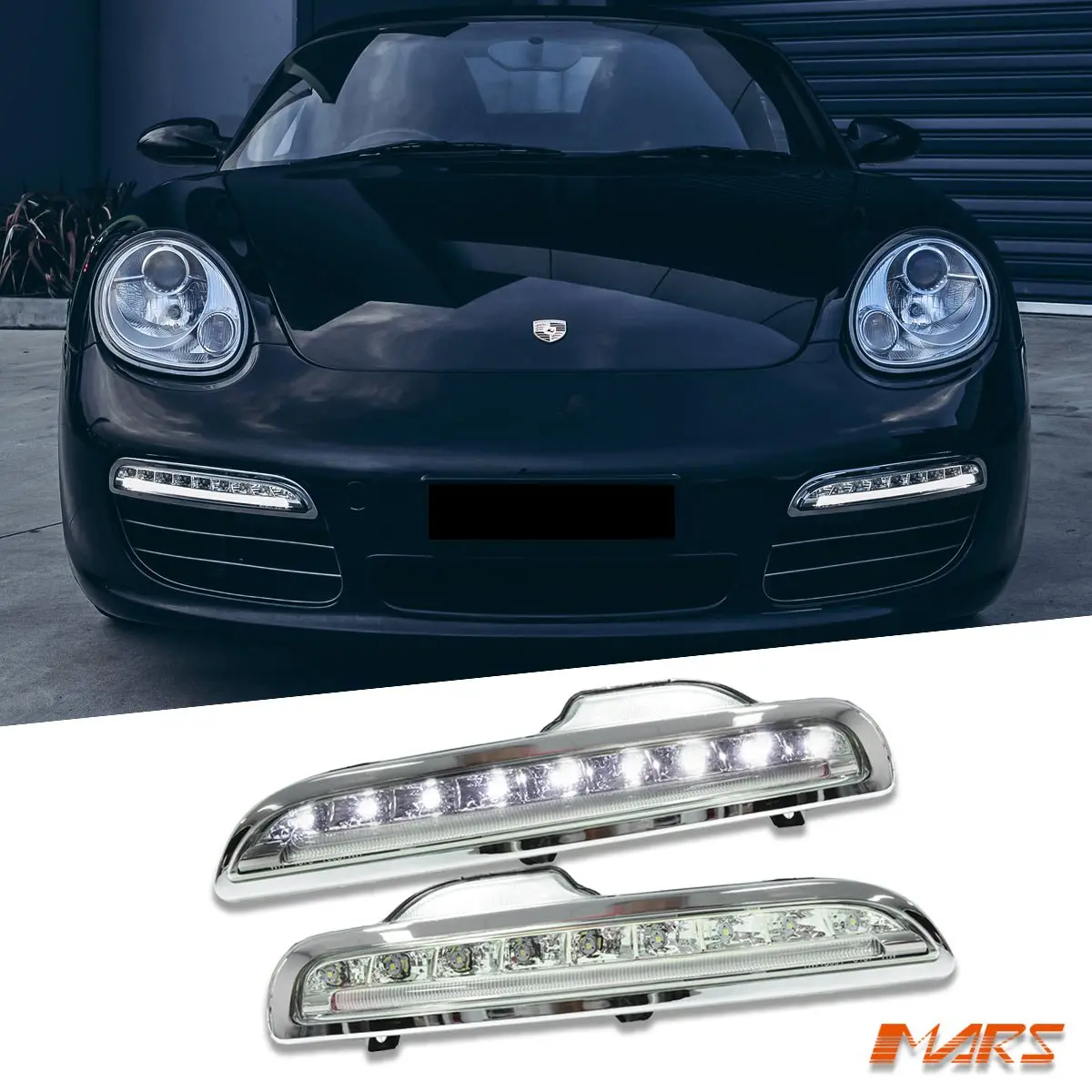 Drl Day-Time Running Led Bumper Bar Fog Lights For Porsche Boxster 987 2005-2008 Series 1 1