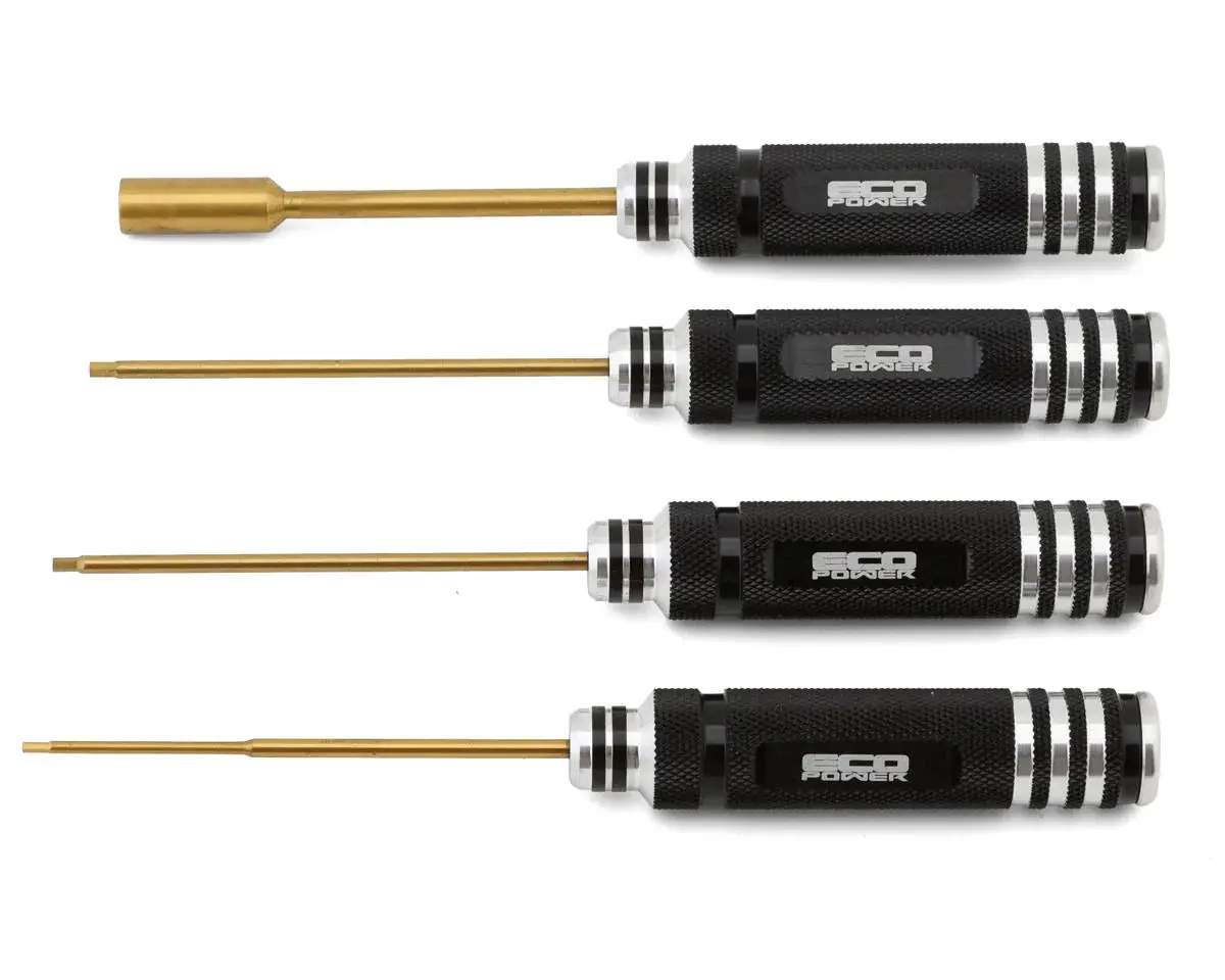 Ecopower Ecp-3082 4-Piece Metric Hex & Nut Driver Tool Set (1.5, 2.0, 2.5Mm Hex Drivers) 1