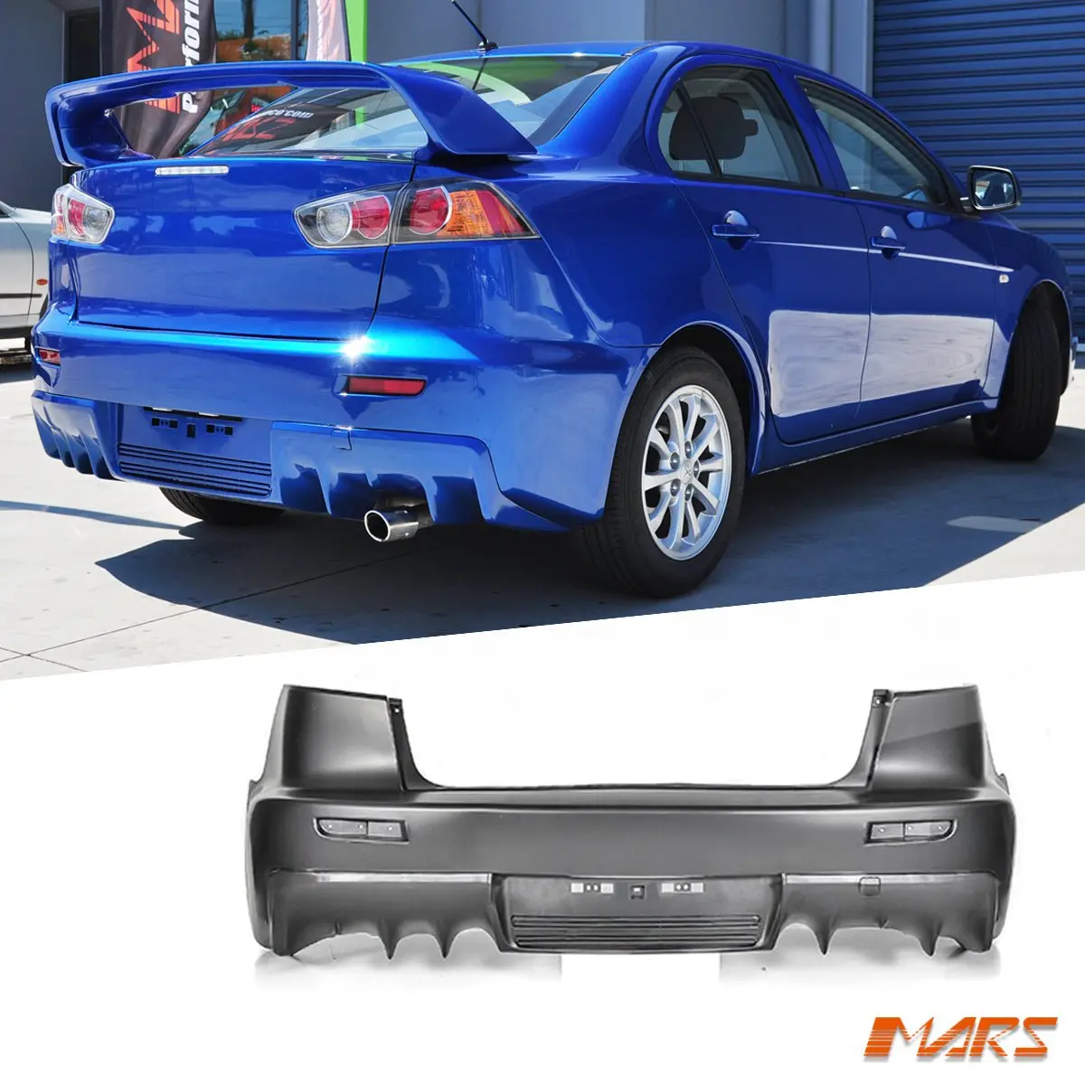 Evolution Style Rear Bumper Bar Bodykit For Mitsubishi Cj Cf Lancer Sedan 2007-2018 With Single Exhaust Outlet 1