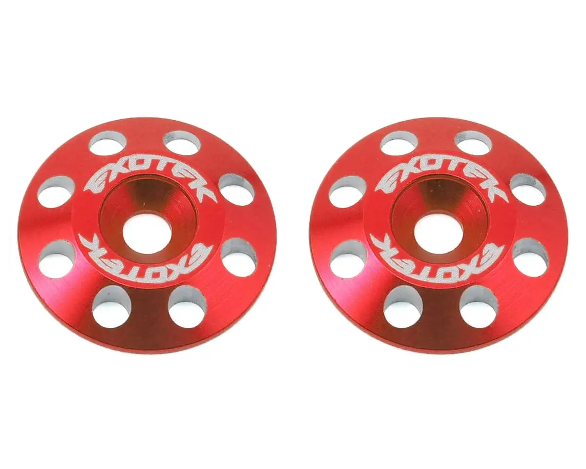 Exotek Flite 1678Red V2 16Mm Aluminum Wing Buttons (2) (Red) 1