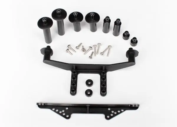Traxxas 1914R Body Mount, Front & Rear (Black) 1