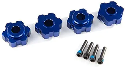 Traxxas 8956X Wheel Hubs, Hex, Aluminum (Blue-Anodized) (4)/ 4X13mm Screw Pins (4) 0 1