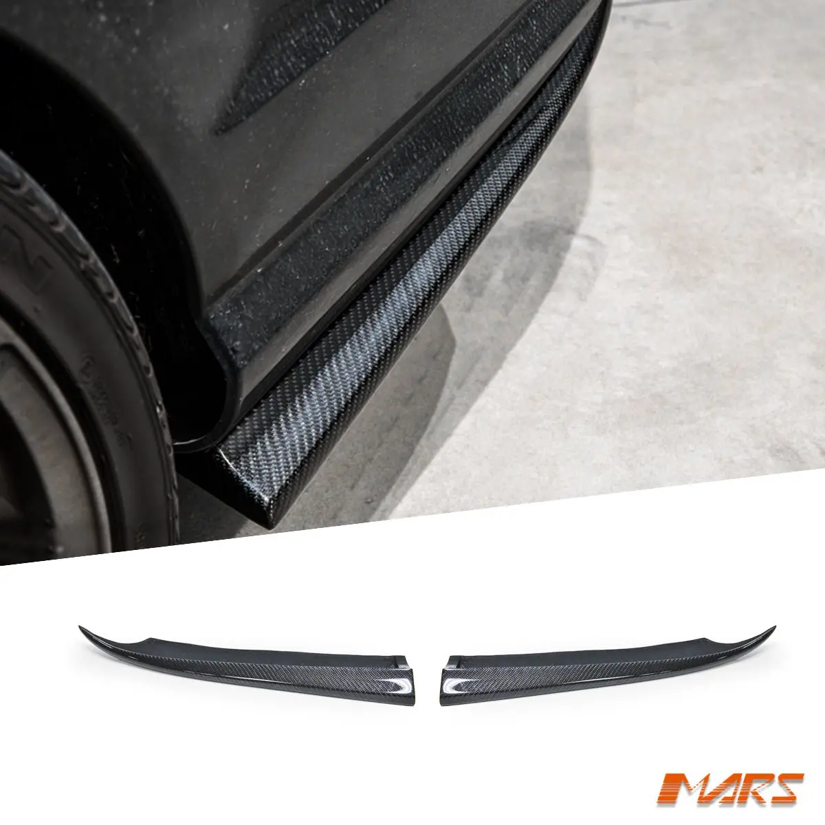 Flokraft Carbon Fibre Rear Bumper Side Lip Splitters Winglets For Mercedes Benz W204 C63 Amg Sedan 2008-2011 1