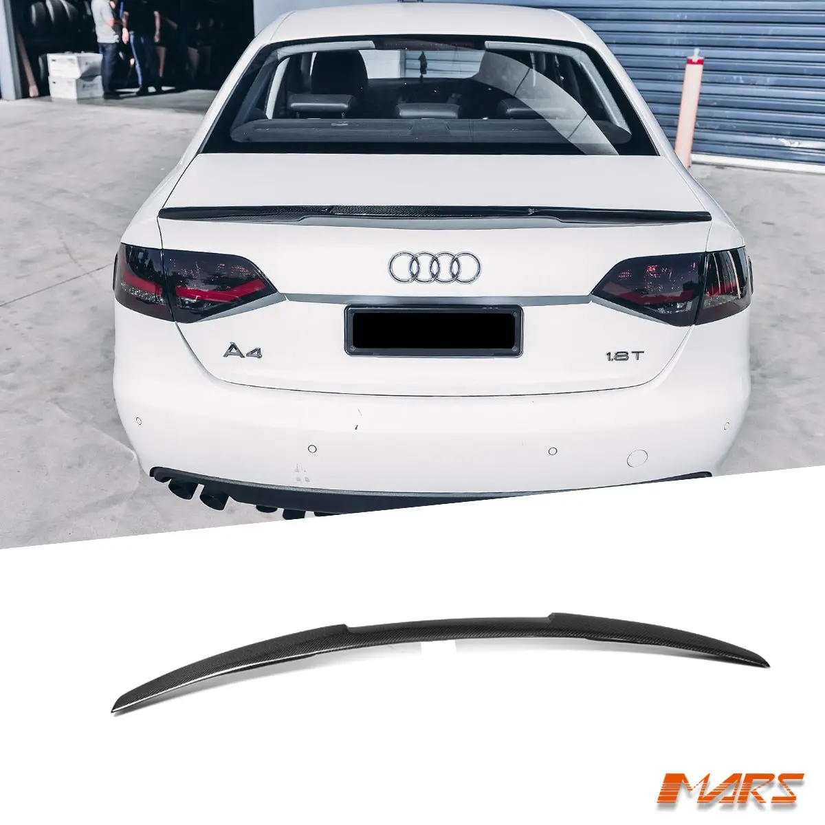 Flokraft Carbon Fibre Rear Trunk Lip Spoiler Wing Bodykit For Audi A4 B8 4 Doors Sedan 2009-2011 1
