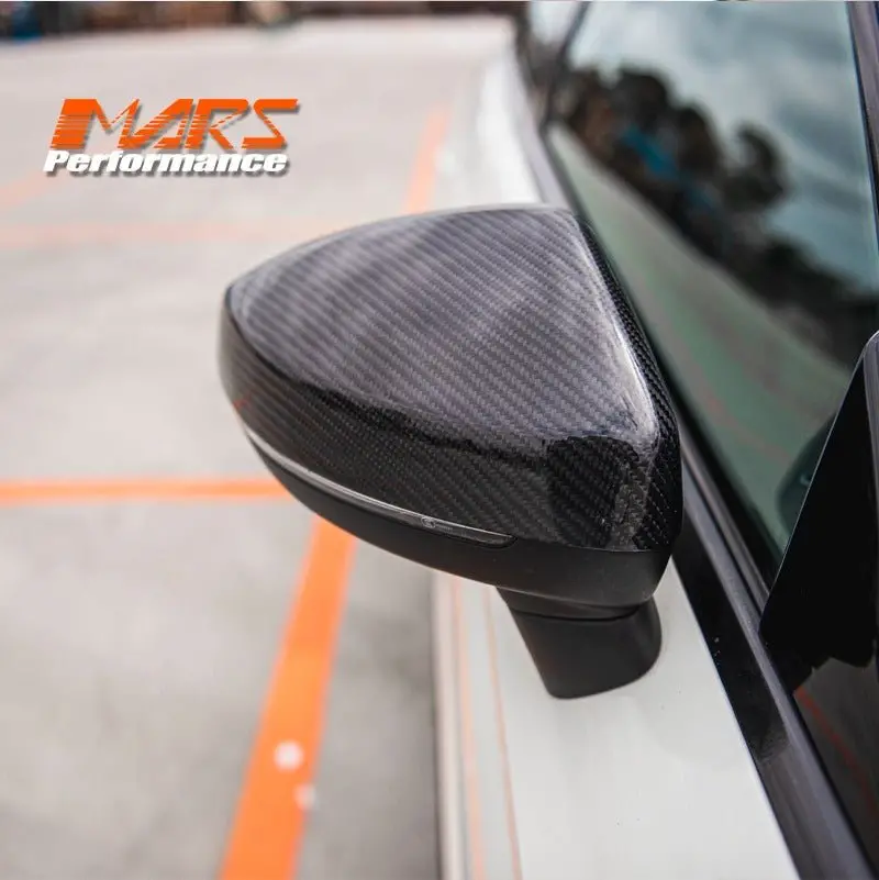 Flokraft Replacement Carbon Fibre Mirror Cover Caps Bodykit For Audi A3 S3 Rs3 8V 2013-2019 1