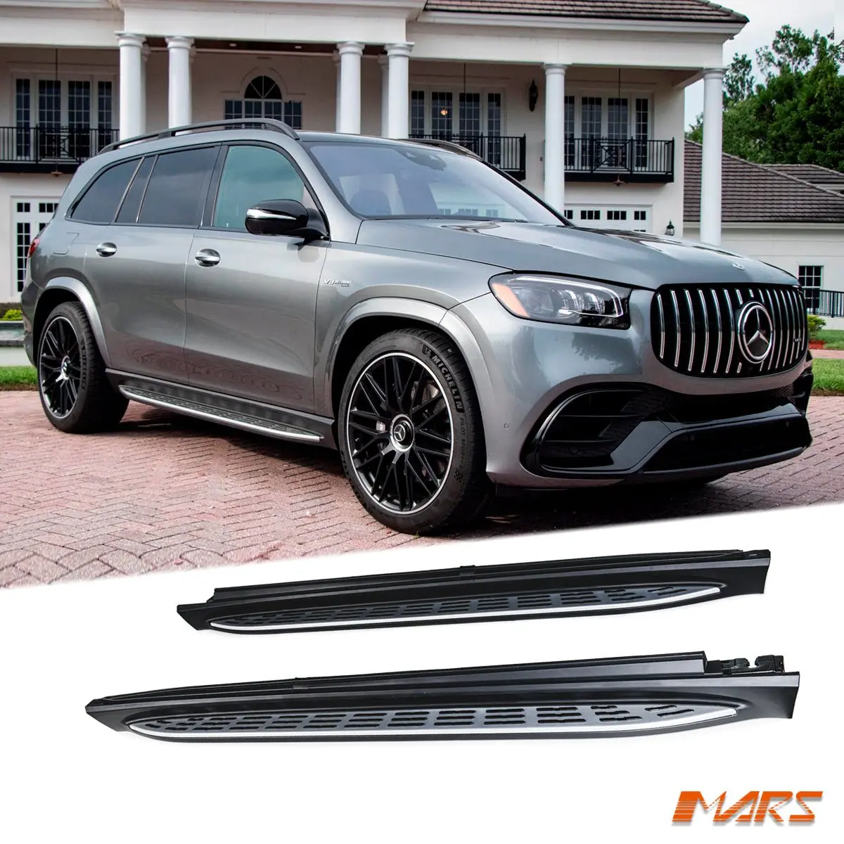 Foot Rest Running Boards Side Step Nerf Bar Bodykit For Mercedes Benz X167 Gls Class & Gls63-S 2019-2025 1