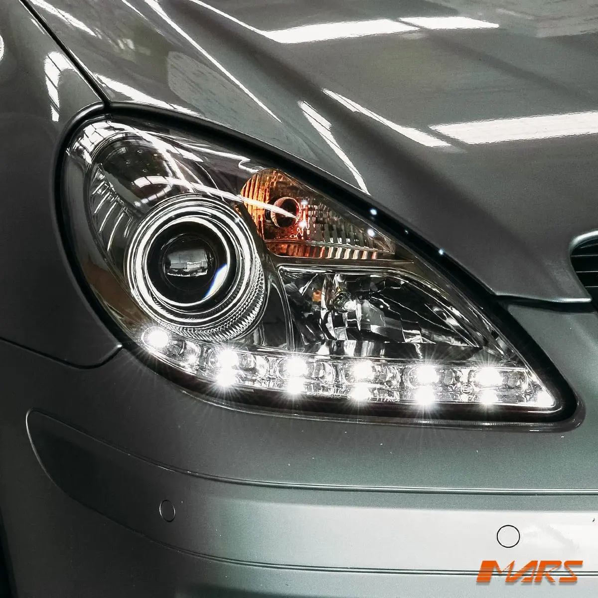 For Stock Halogen Model -Crystal Clear Led Drl Projector Head Lights For Mercedes-Benz Slk R171 2003-2010 1