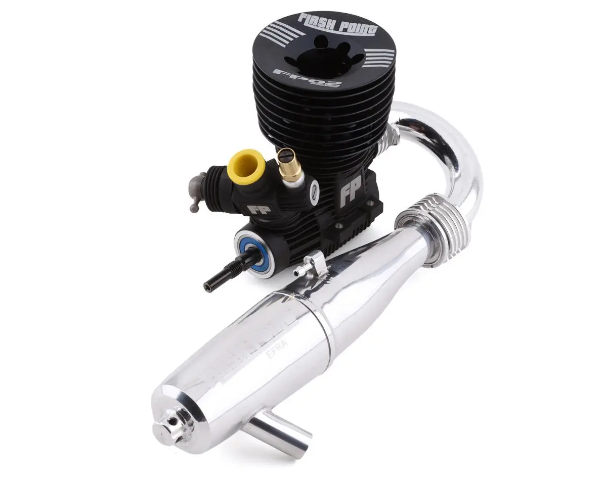 Flash Point  Fp2506 Fp02 .21 Nitro Off Road Engine W/Ceramic Rear Bearing/Dcl Crankshaft/Fp2500 Pipe-Manifold Combo 1