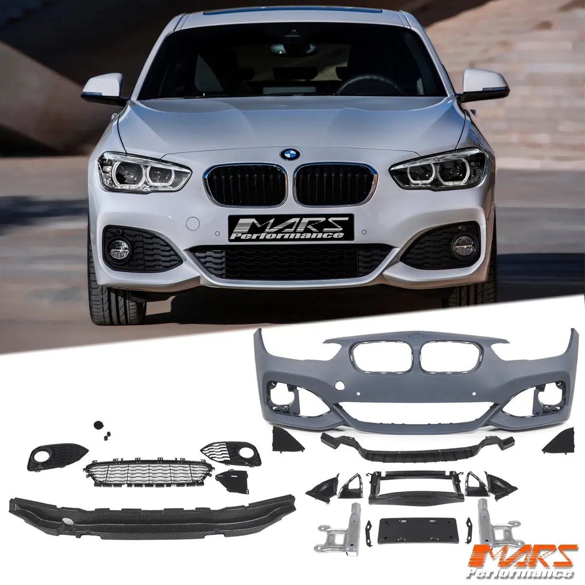 Front Bumper Bar Bodykit For Bmw 1-Series F20 Lci Hatch 2015-2019 & M Sport 1