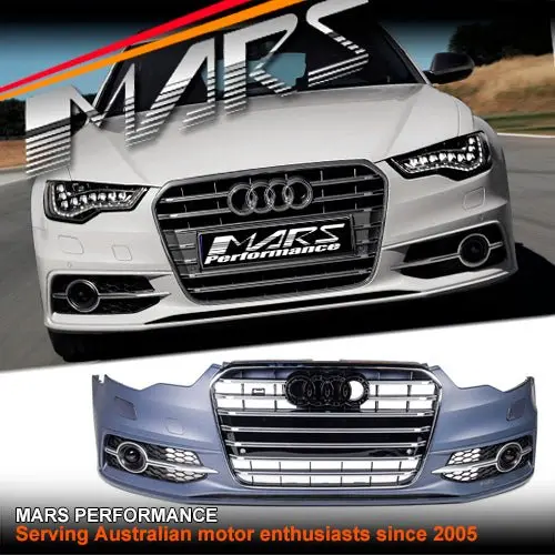 Front Bumper Bar Bodykit & Grill Grille For Audi A6 S6 C7 2011-2014, Pre Update / Pre Facelift 1