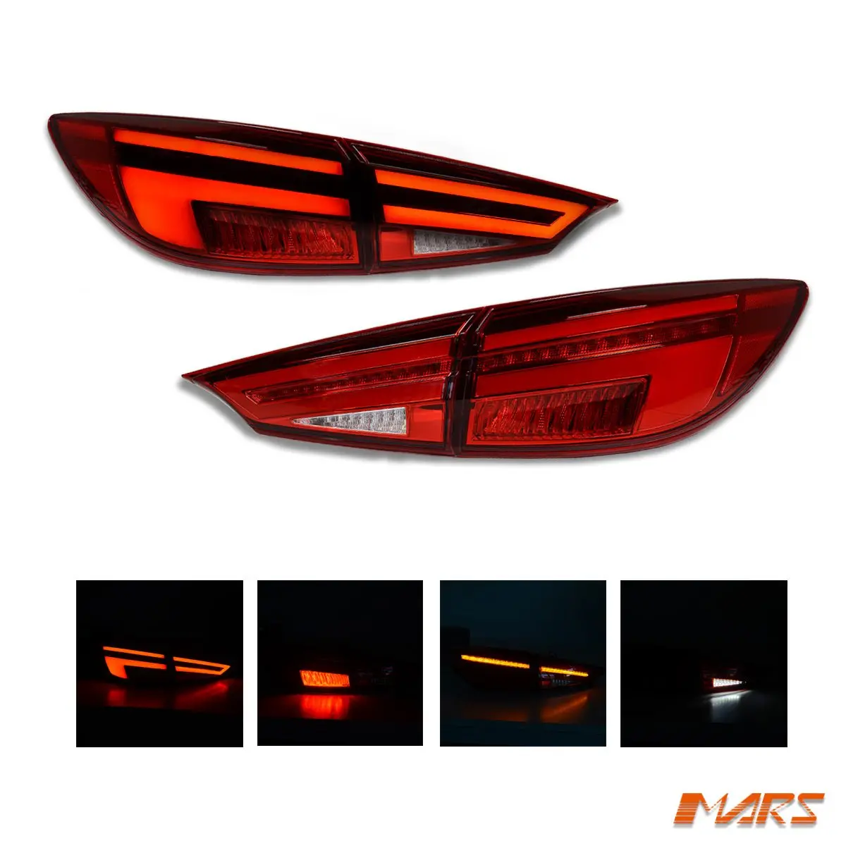 Full Led 3D Stripe Tail Lights With Sequential Indicator For Mazda 3 Sedan Bm Bn 2013-2018 1
