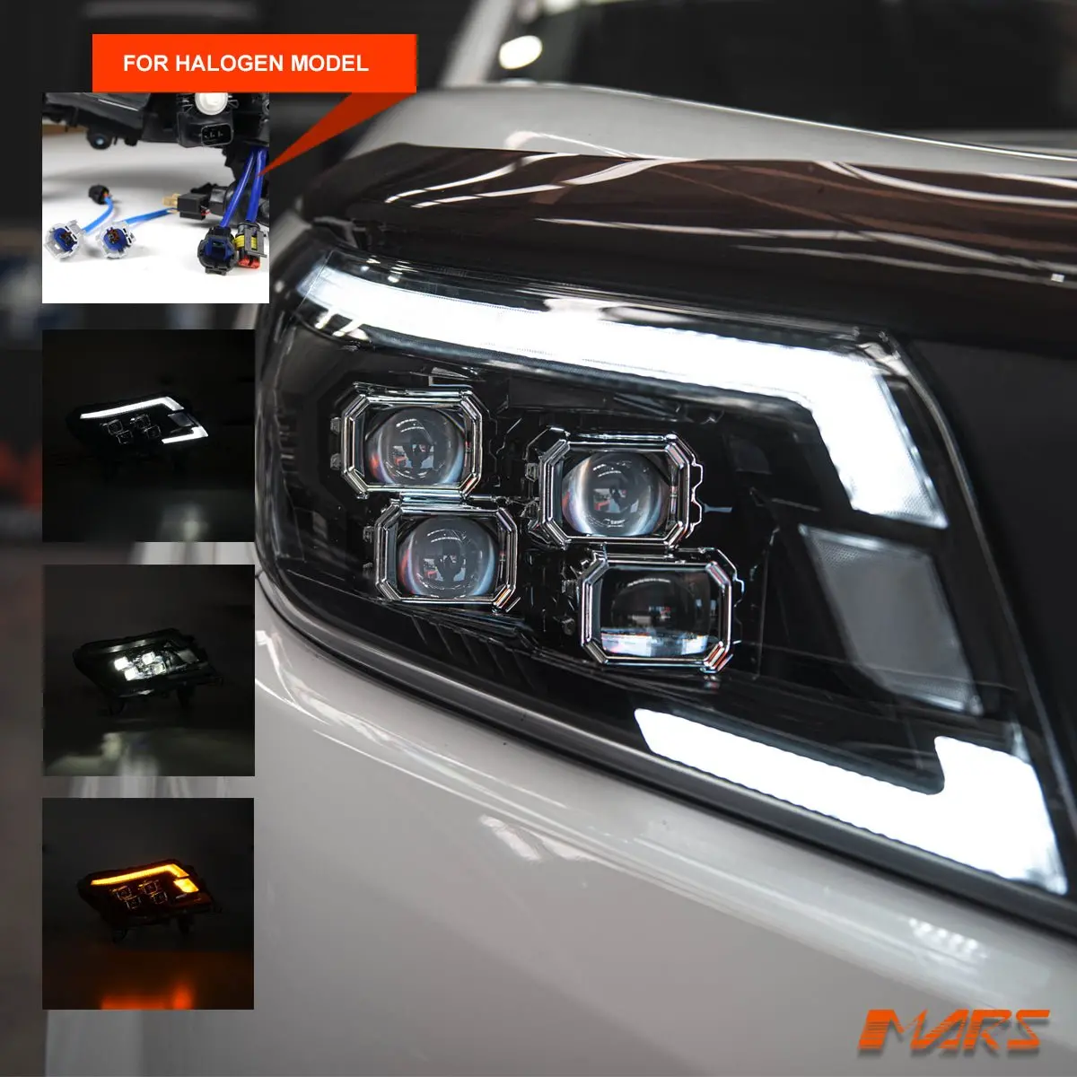 Full Led Drl Head Lights With Sequential Indicators For Nissan Navara Ute Np300 D23 -Halogen Model Only 1