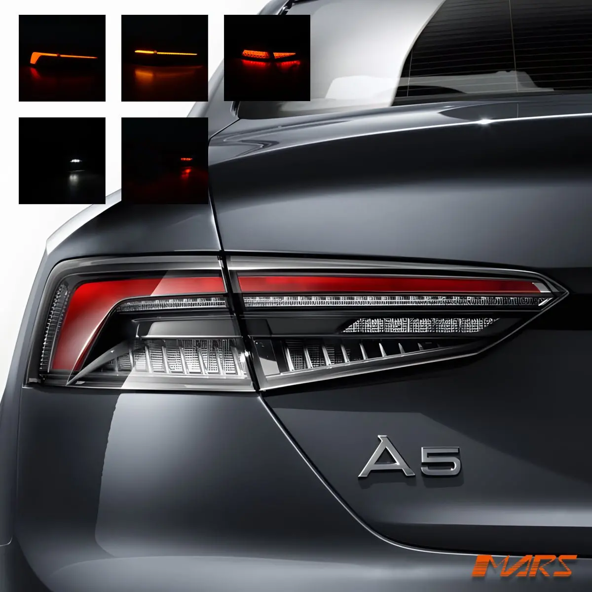 Full Smoked Blackline Style Tail Lights For Audi A5 S5 F5 2016-2020 Pre Update 1