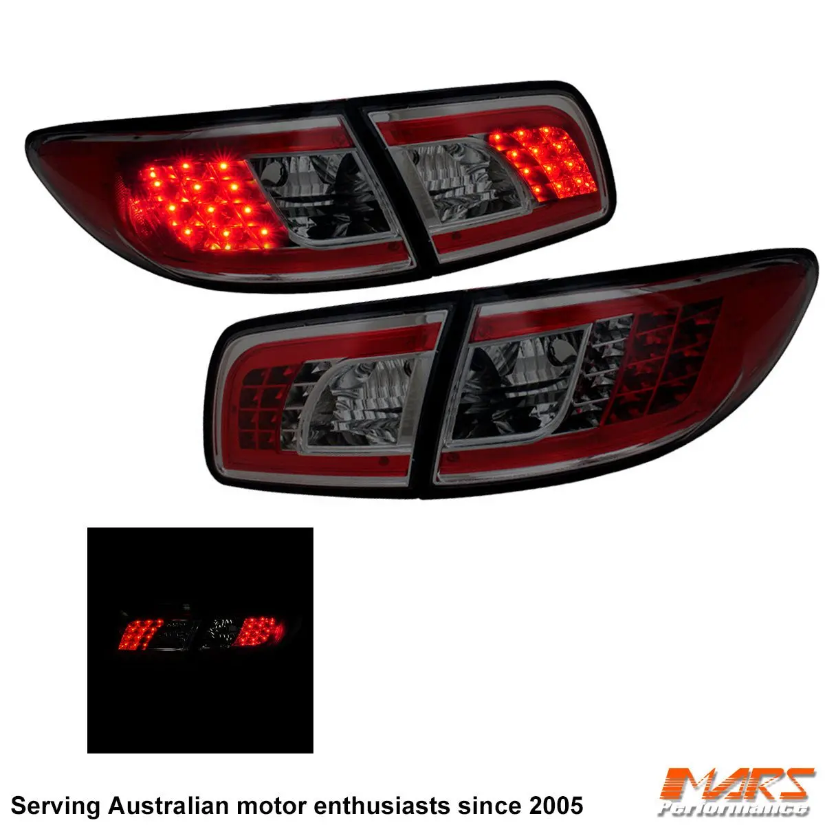 Full Smoked Led Tail Lights For Mazda 6 Gg Sedan & Hatch 2002-2007 1
