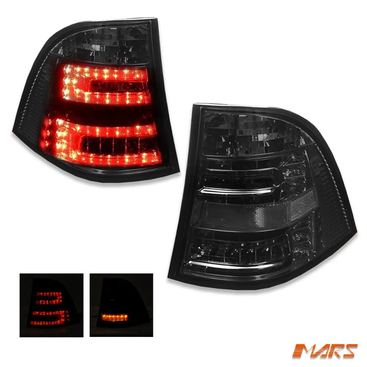 Full Smoked Led Tail Lights For Mercedes-Benz Ml-Class W163 1997-2005 & Ml55 Amg 1