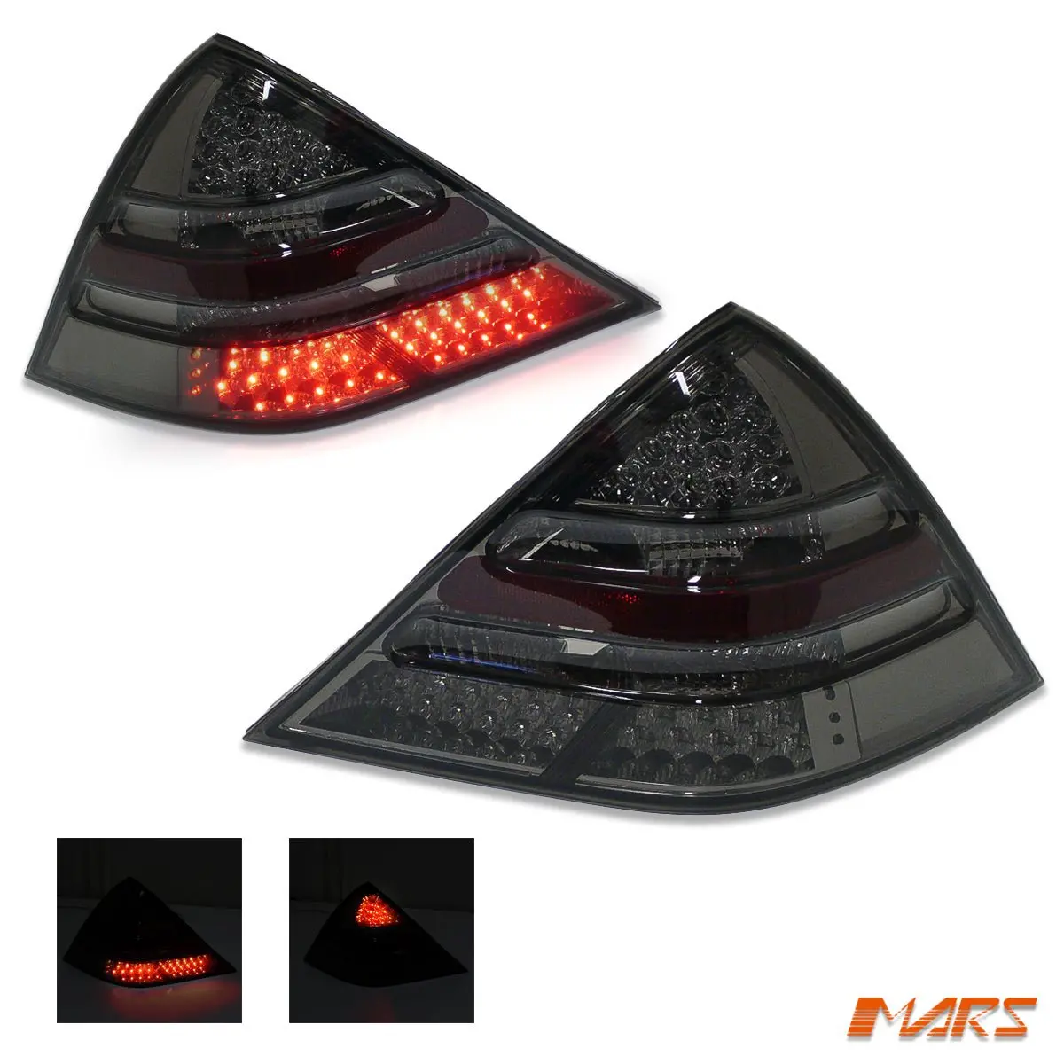 Full Smoked Led Tail Lights For Mercedes-Benz Slk R170 1997-2005 & Slk32 Amg 1