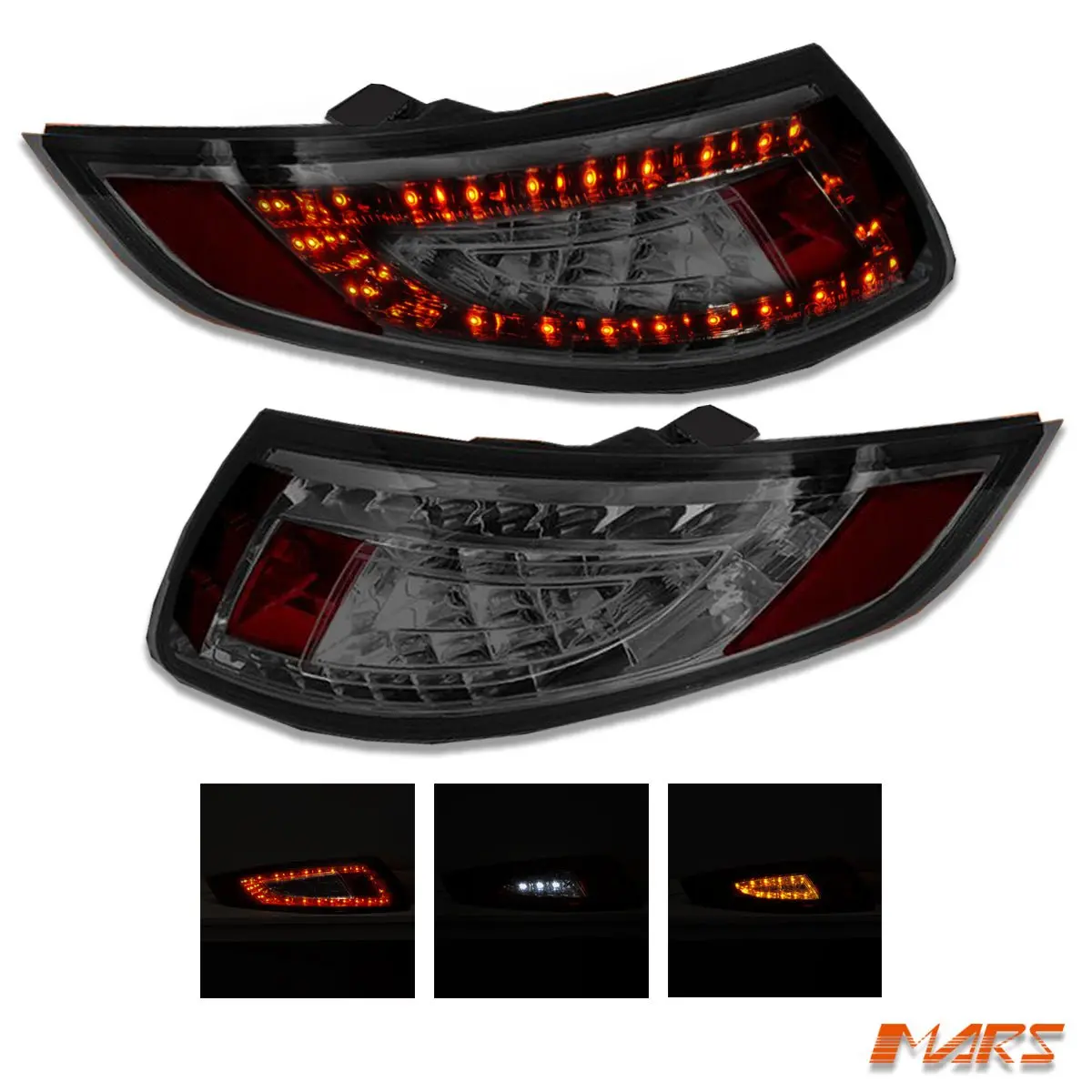Full Smoked Led Tail Lights For Porsche 911 & Carrera 997 2005-2008 Pre-Update 1