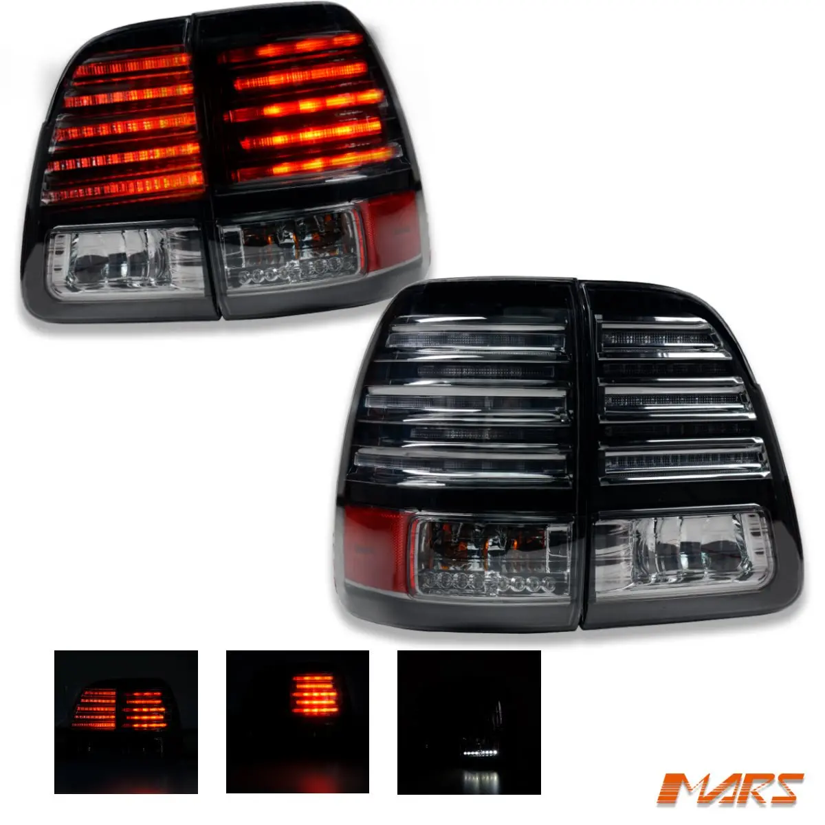 Full Smoked Led Tail Lights For Toyota Landcruiser Fj100 Lc100 105 1998-2007 1