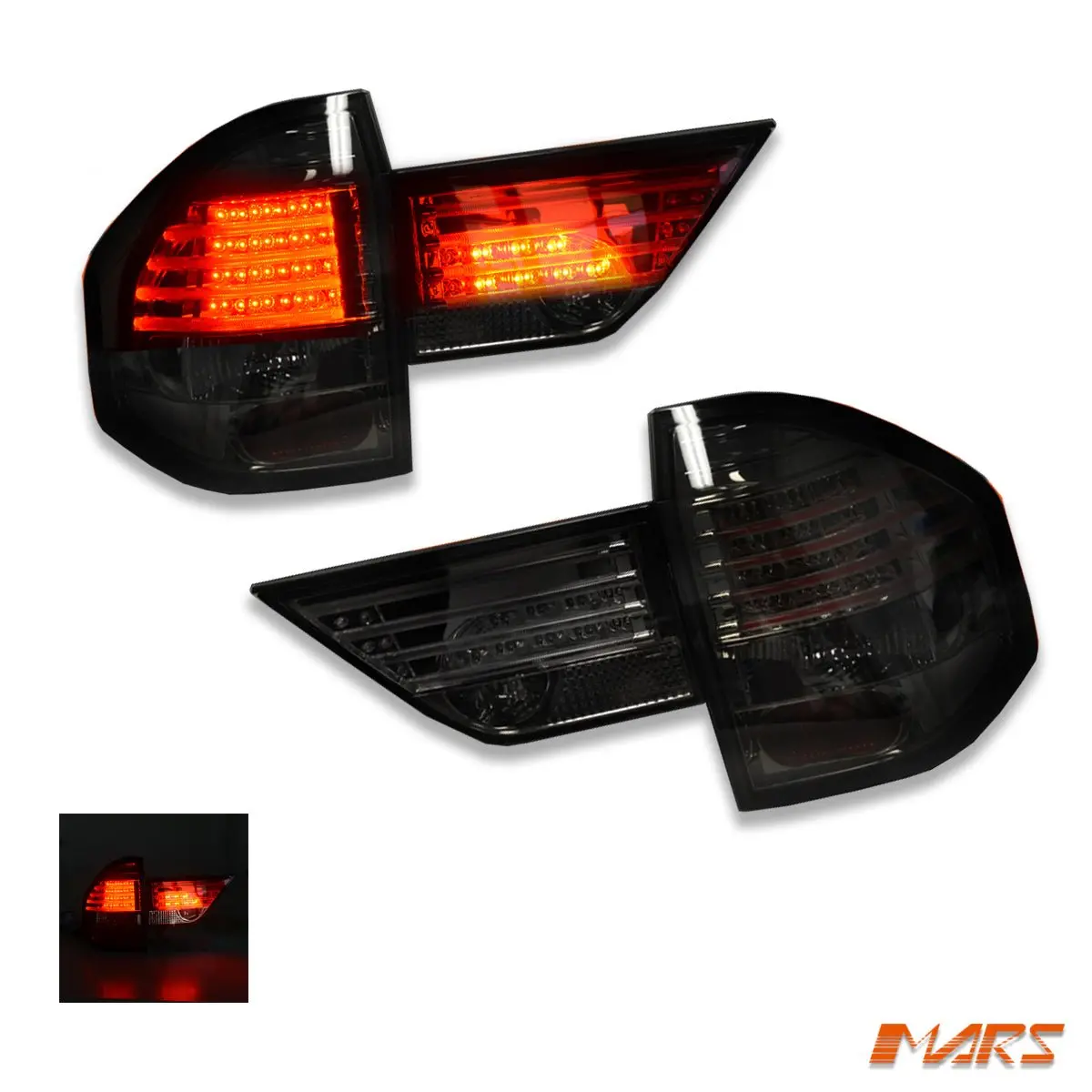 Full Smoked Led Tail Lights & Trunk Garnish For Bmw E83 X3 Pre Lci 2004-2007 1