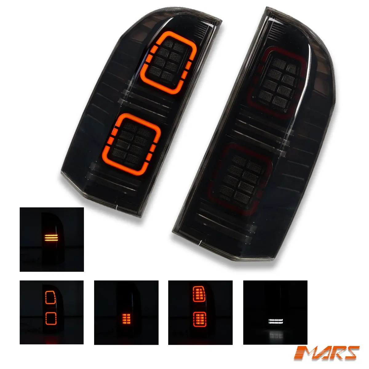 Full Smoked Led Tail Lights With Sequential Indicators For Nissan Patrol Gu Mk4 5 6 7 8 2005-2013 & Y61 2013-2016 1