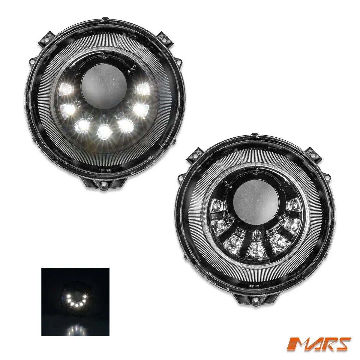Full Smoked Mansory Style Led Head Lights Housing For Mercedes-Benz W463 G-Class 1986-2018 & E55 E63 Amg 1