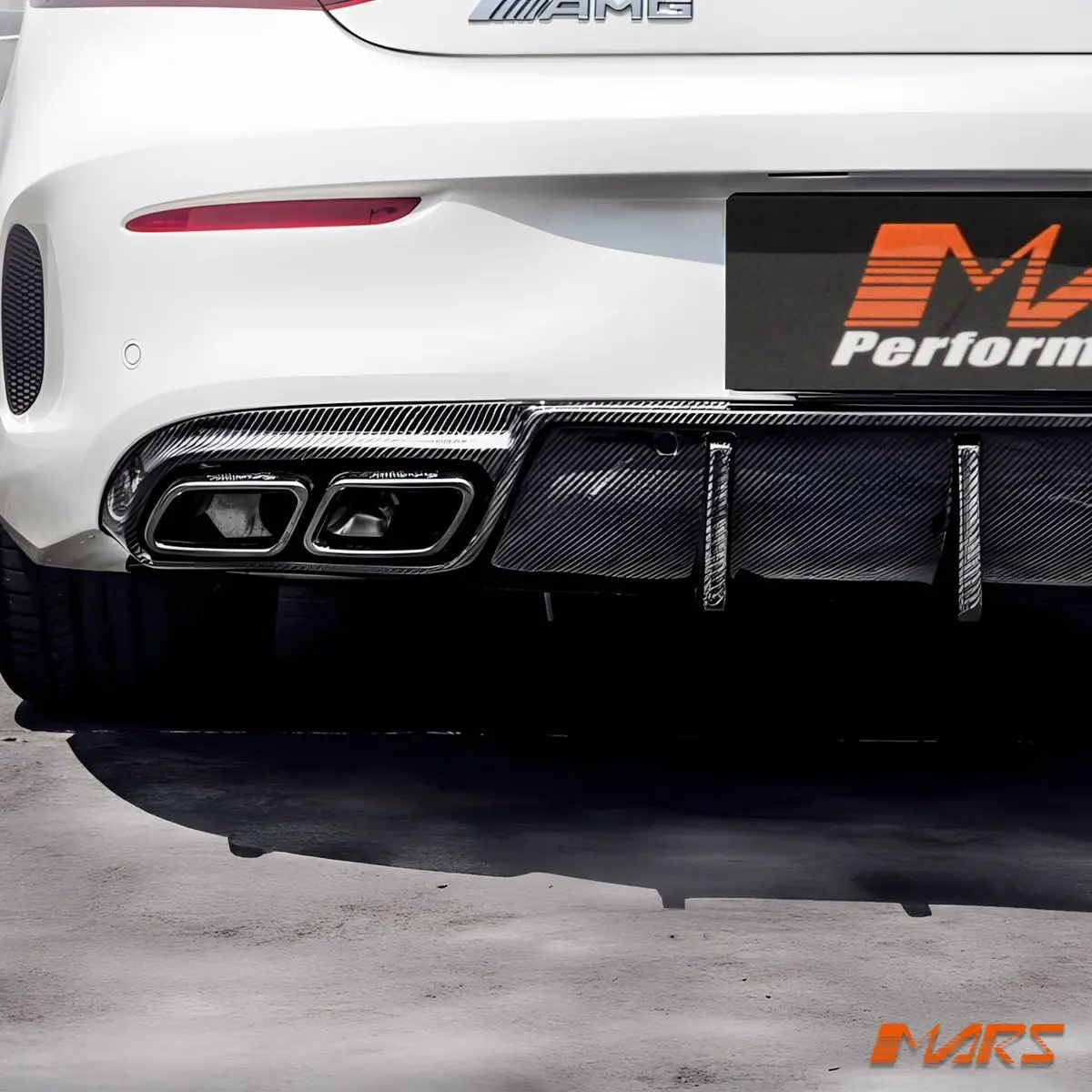 Future Design Carbon Fibre Rear Bumper Bar Diffuser For Mercedes-Benz My16-My18 C-Class C205 A205 Amg Package & C43 C63-S 2