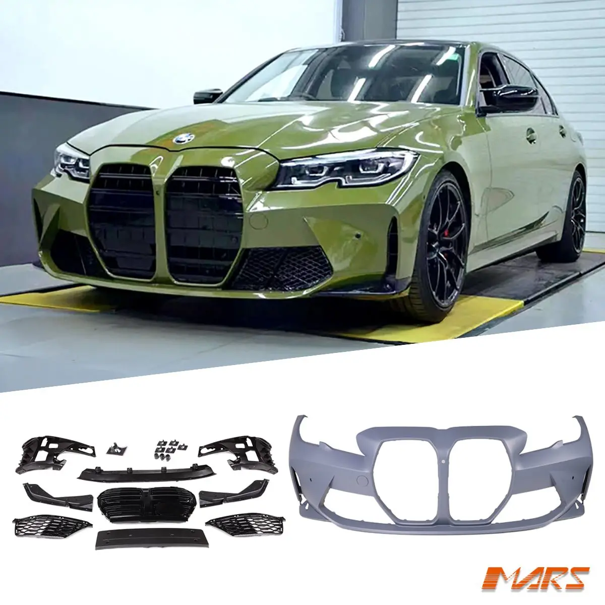G80 M3 Style Front Bumper Bar & Grill For Bmw 3-Series G20 Sedan & G21 Wagon, Pre Lci 2018-2022 1