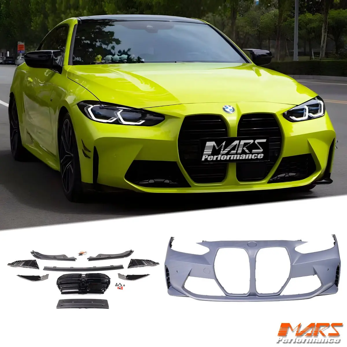 G82 M4 Style Front Bumper Bar Bodykit & Grill For Bmw 4-Series G22 Coupe & G23 Convertible 1