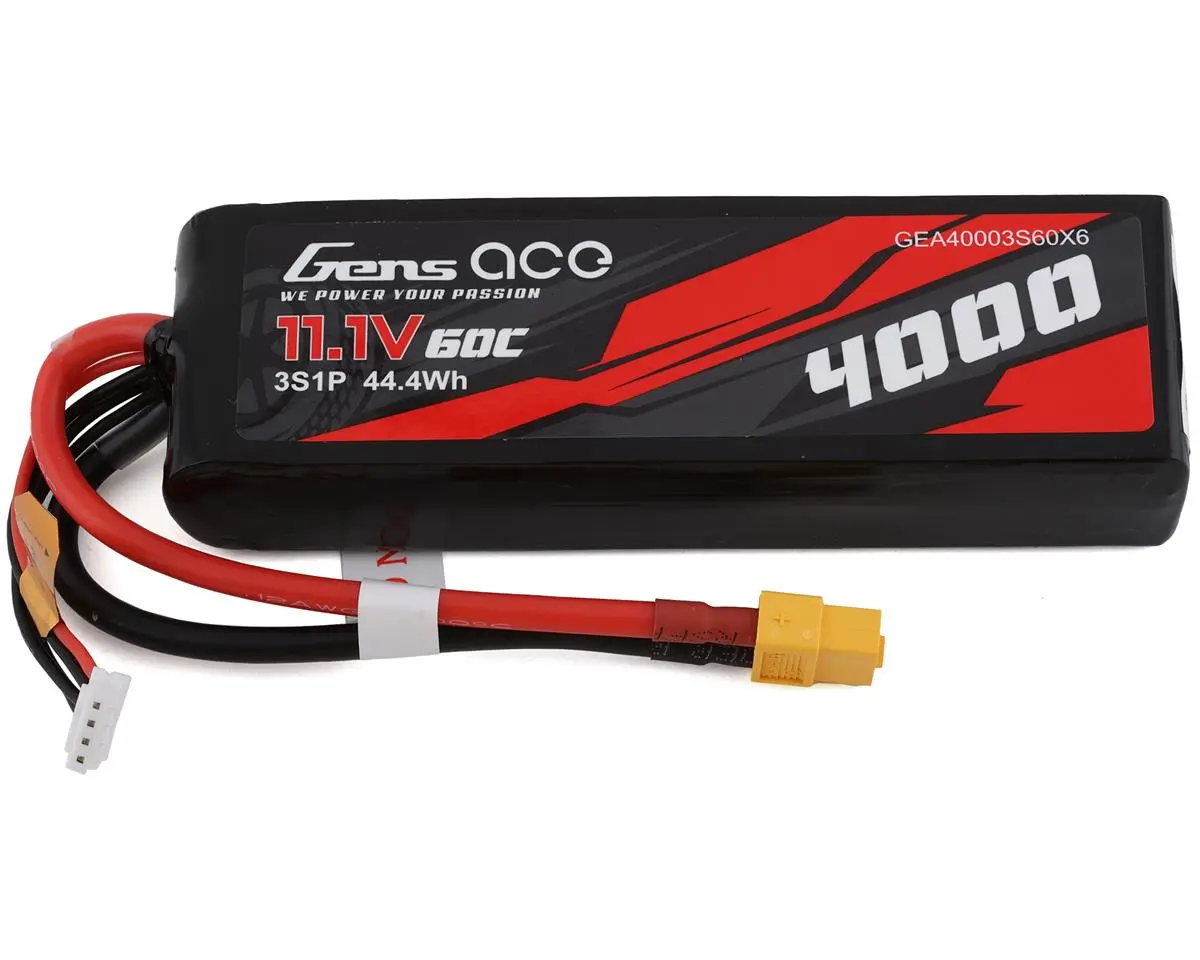 Gens Ace Gea40003s60x6 3S Lipo Battery 60C (11.1V/4000Mah) W/Xt-60 Connector 1