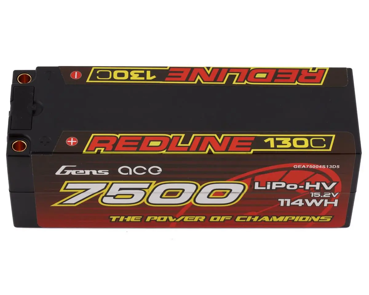 Gens Ace 75004S13d5 4S Lihv Lipo Battery 130C W/5Mm Bullets & T-Style Adapter (15.2V/7500Mah) 1