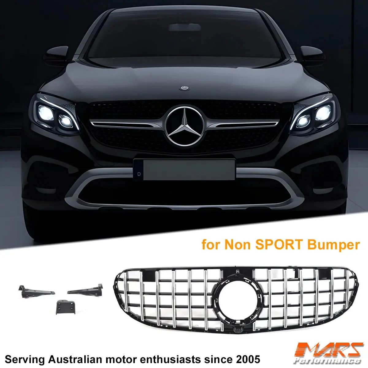 Glc63 Amg Panamericana Style Front Grille Grill Bodykit For Mercedes-Benz Glc X253 2019-2023- Standard Bumper Only 2