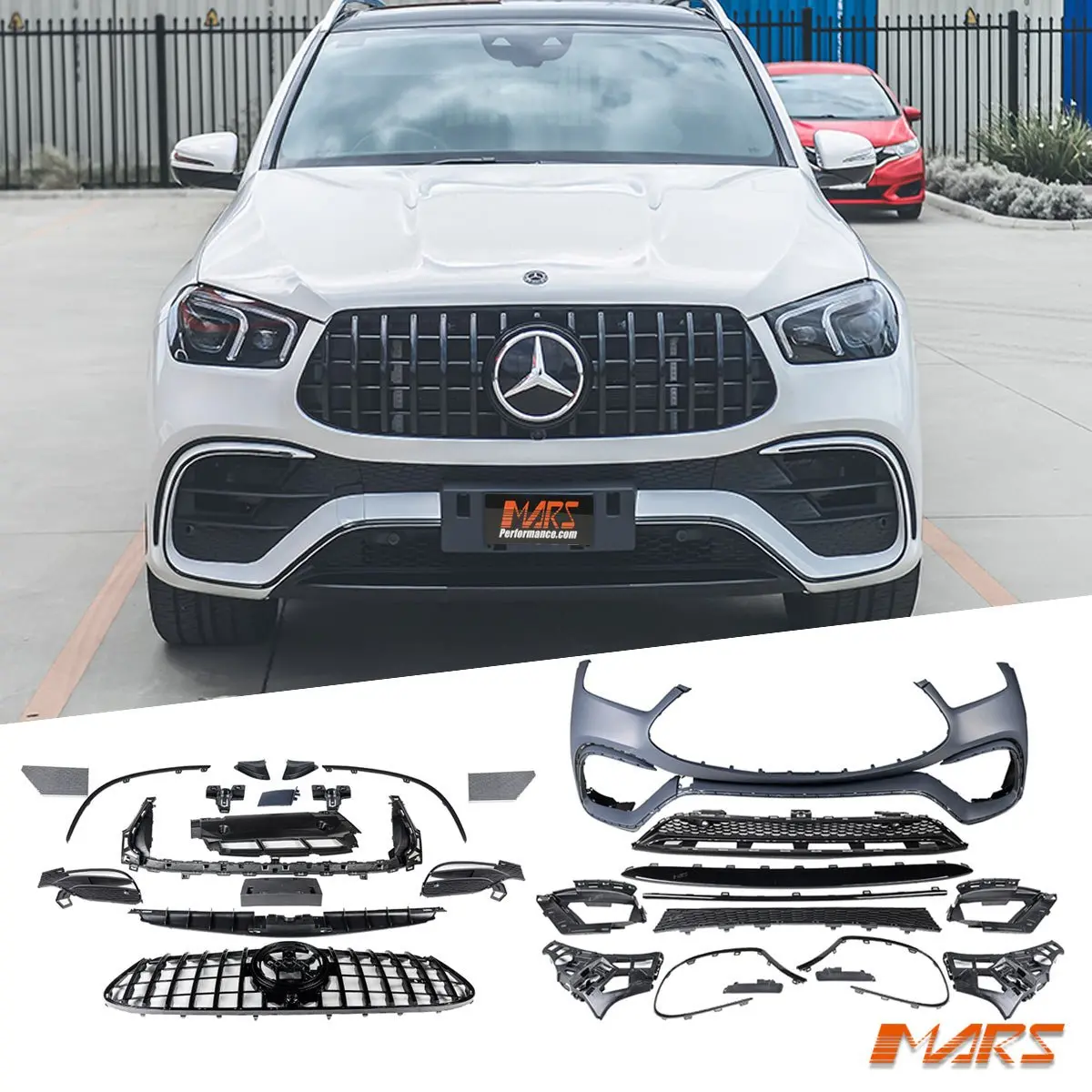 Gle63-S Style Front Bumper Bar Bodykit & Grill For Mercedes-Benz W167 Gle-Class V167 Wagon C167 Coupe & Gle53 Amg 2019-2025 1
