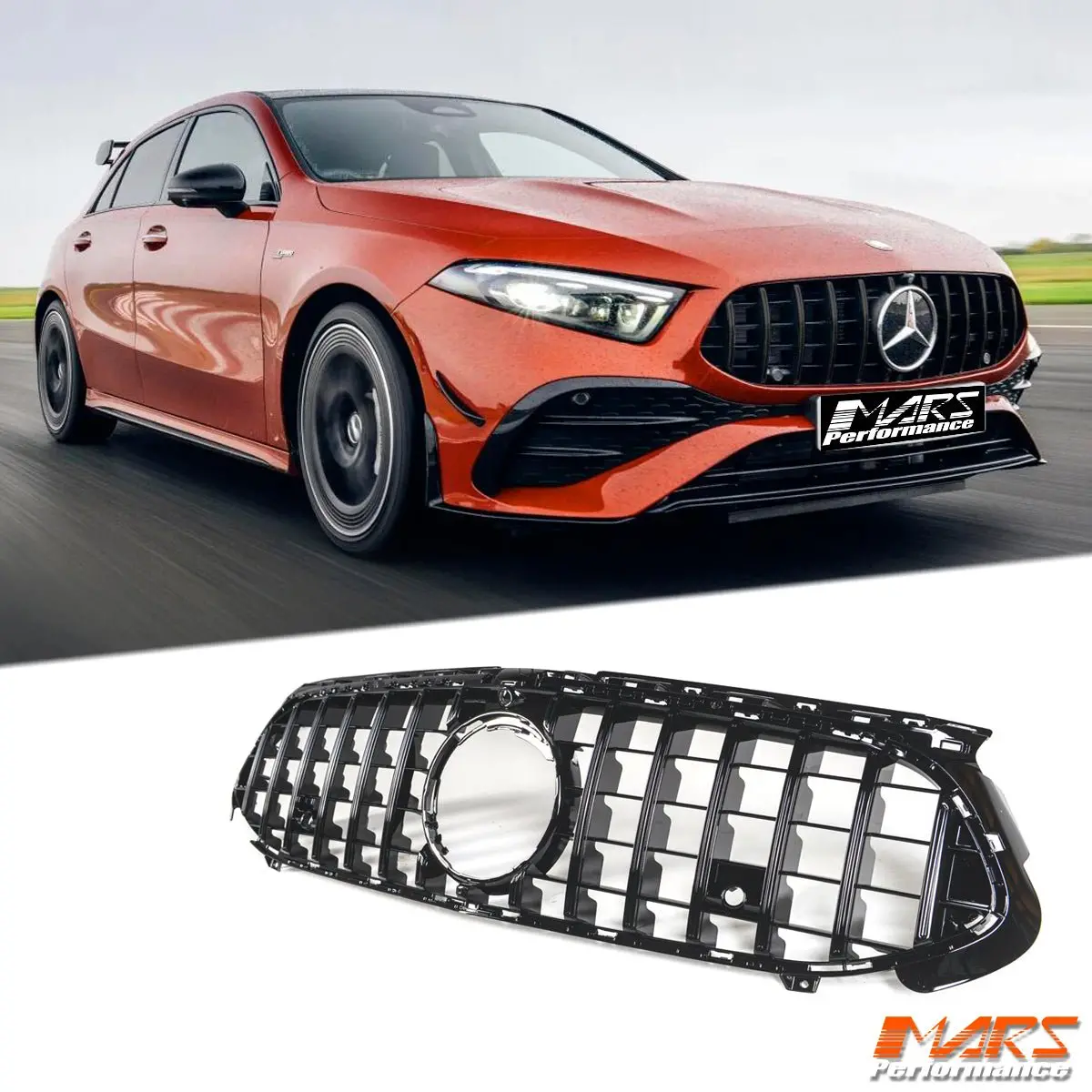 Gloss Black A45 Style Front Bumper Bar Grille Grill Bodykit For Mercedes-Benz A-Class W177 V177 & A35 Amg 2023-2025 1