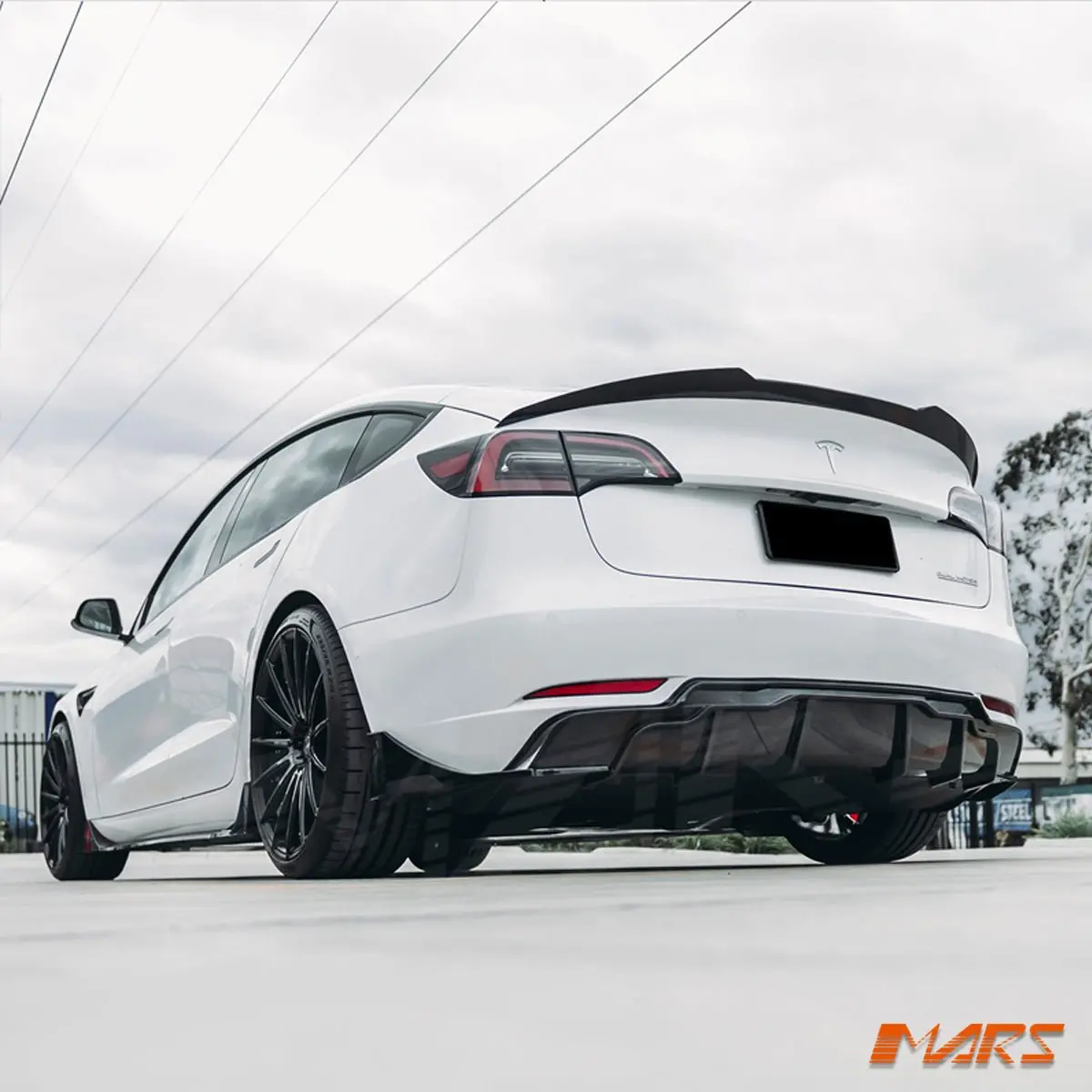 Gloss Black Aero Dynamic Rear Bumper Splitter Winglets & Diffuser Bodykit For Tesla Model 3 2019-2023 2