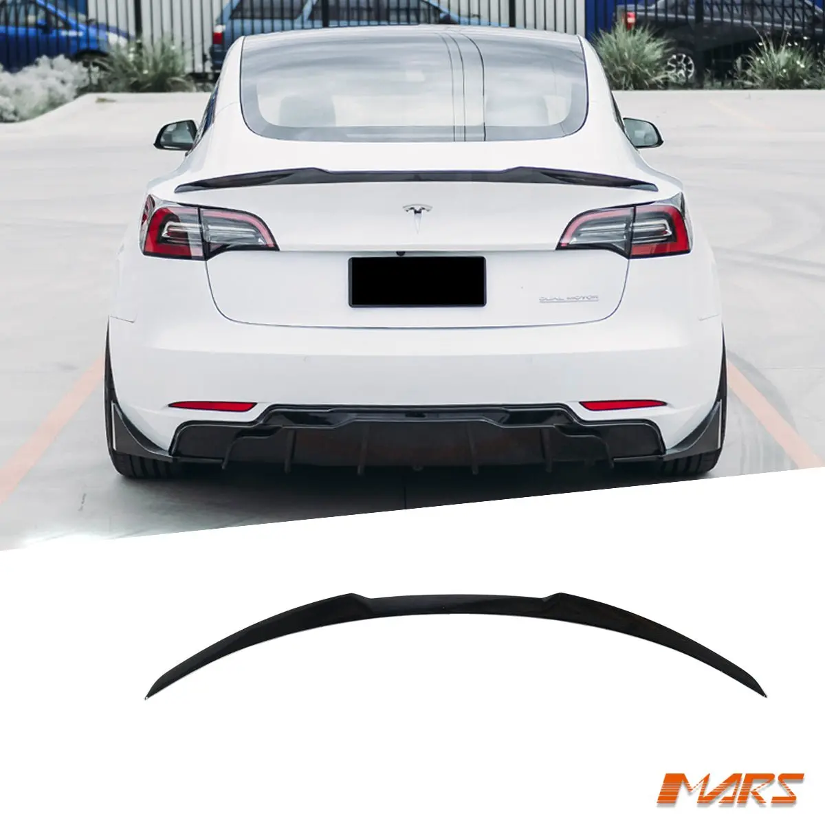 Gloss Black Aero Dynamic 1 Rear Trunk Boot Lip Spoiler Bodykit For Tesla Model 3 2019-2025 1