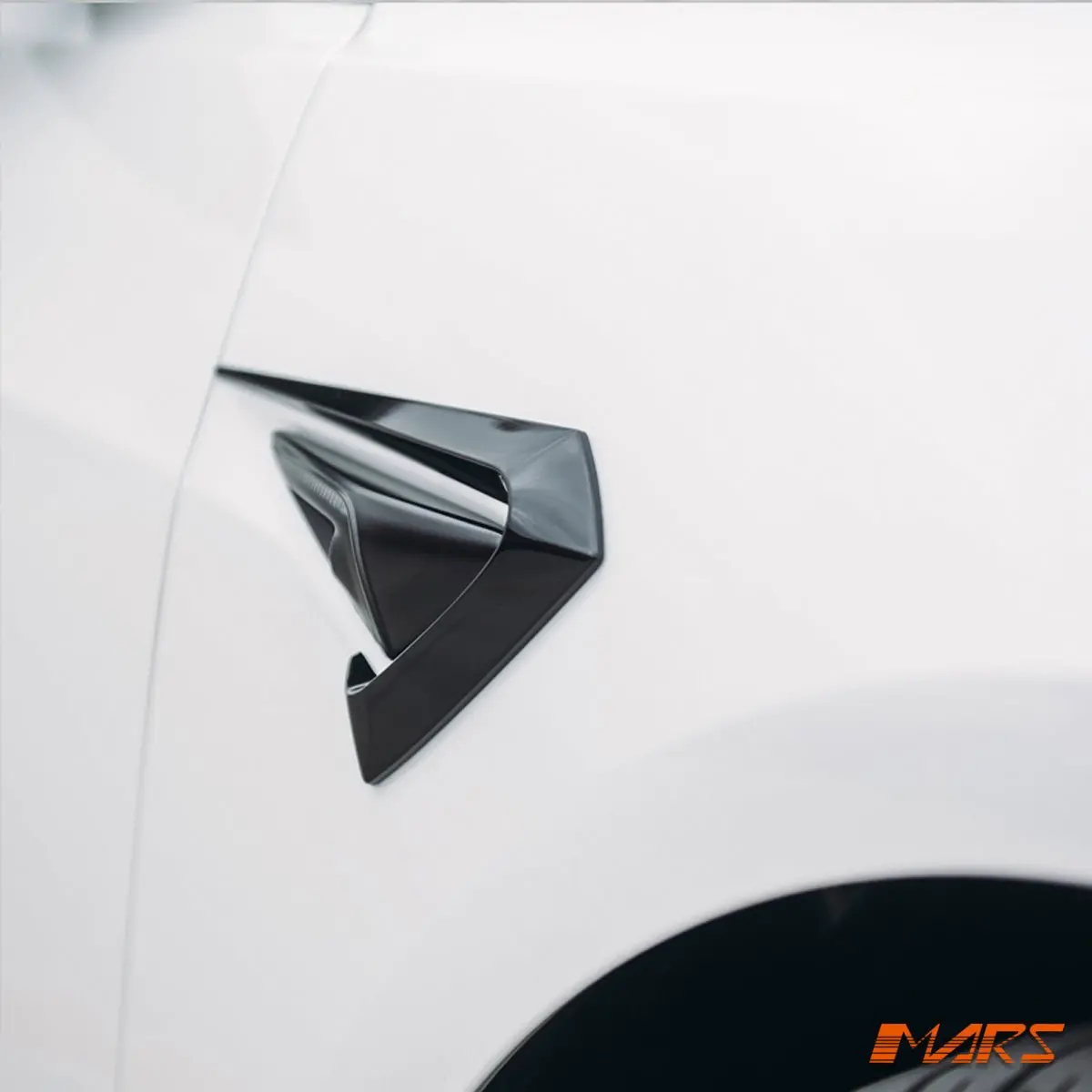 Gloss Black Aero Dynamic Side Fender Guard Camera Trim Blade Bodykit For Tesla Model 3 2019-2025 1