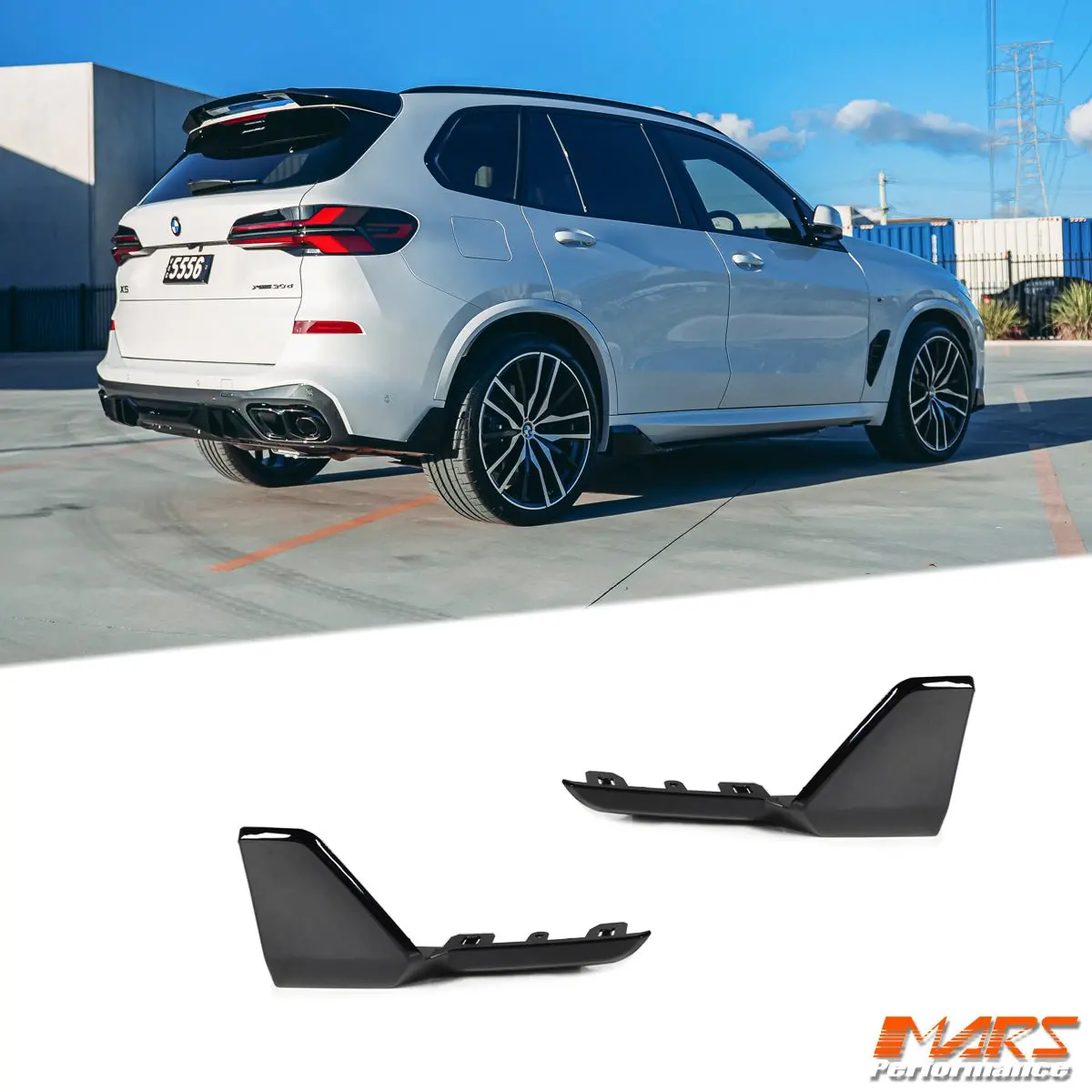 Gloss Black Aero Performance Lower Rear Bumper Bar Side Splitters Bodykit For Bmw X5 G05 2018-2025 1
