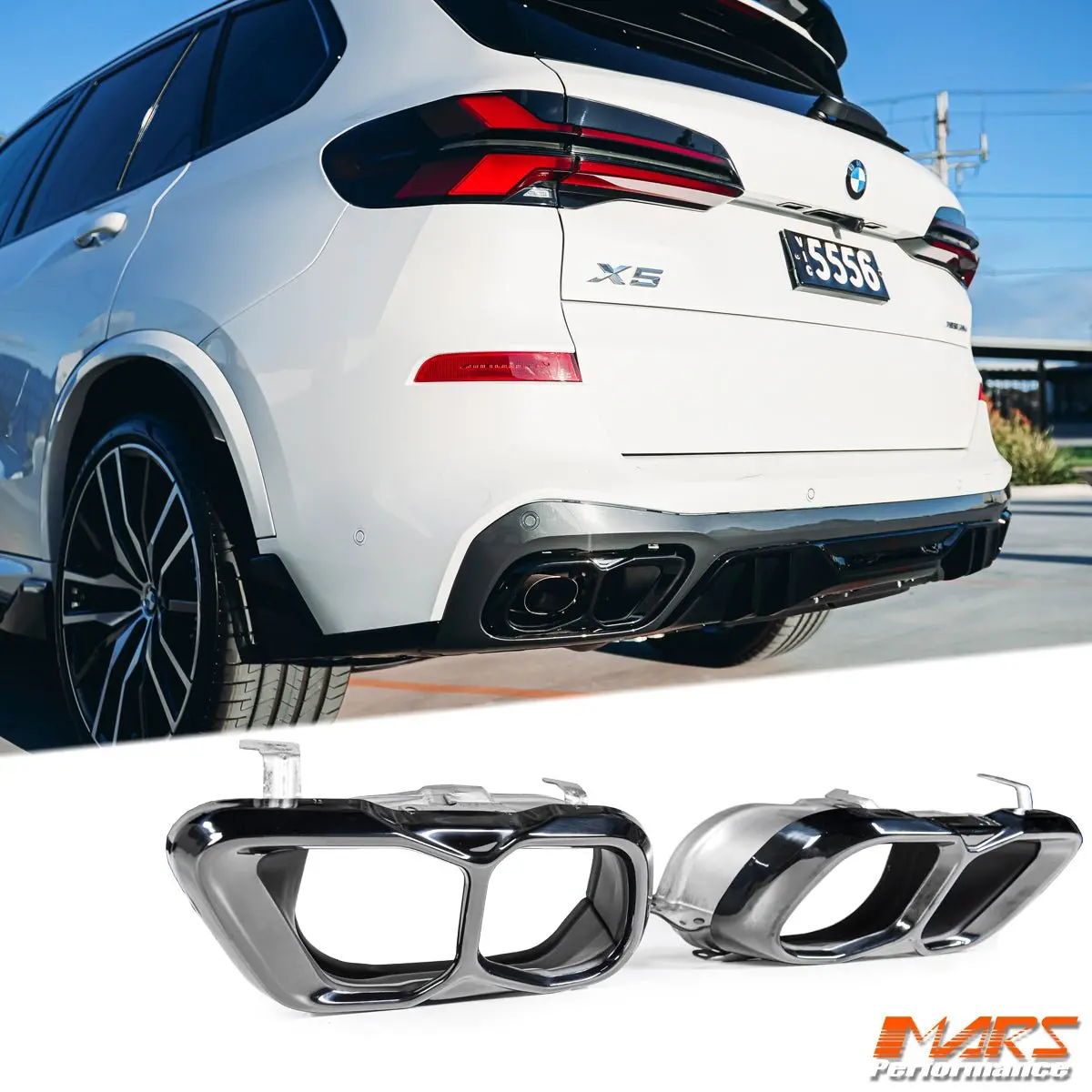 Black Aero Performance Replacement Exhaust Muffler Tips For Bmw X5 G05 X6 G06 X7 G07 M Sport Bumper Bar 1