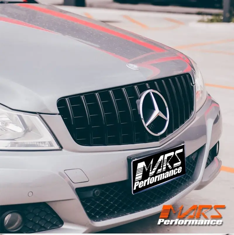 Gloss Black Amg Panamericana Style Front Bumper Bar Grill Grille Bodykit  For Mercedes-Benz C-Class W204 Sedan & C204 Coupe 2007-2014 1