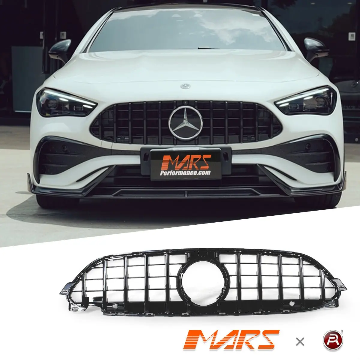 Gloss Black Amg Panamericana Style Front Bumper Bar Grille Grill Bodykit For Mercedes-Benz Cle-Class C236 A236 2023-2025 1
