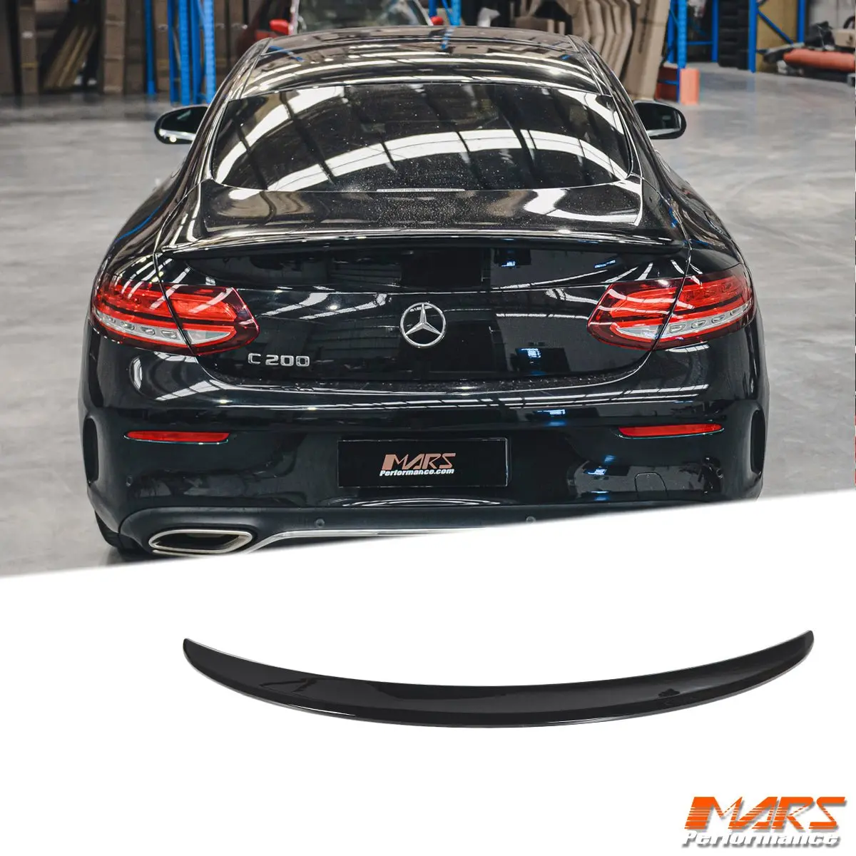 Gloss Black Amg Style Rear Trunk Lip Spoiler Bodykit For Mercedes Benz C-Class C205 Coupe & C43 C63-S 2016-2021 1