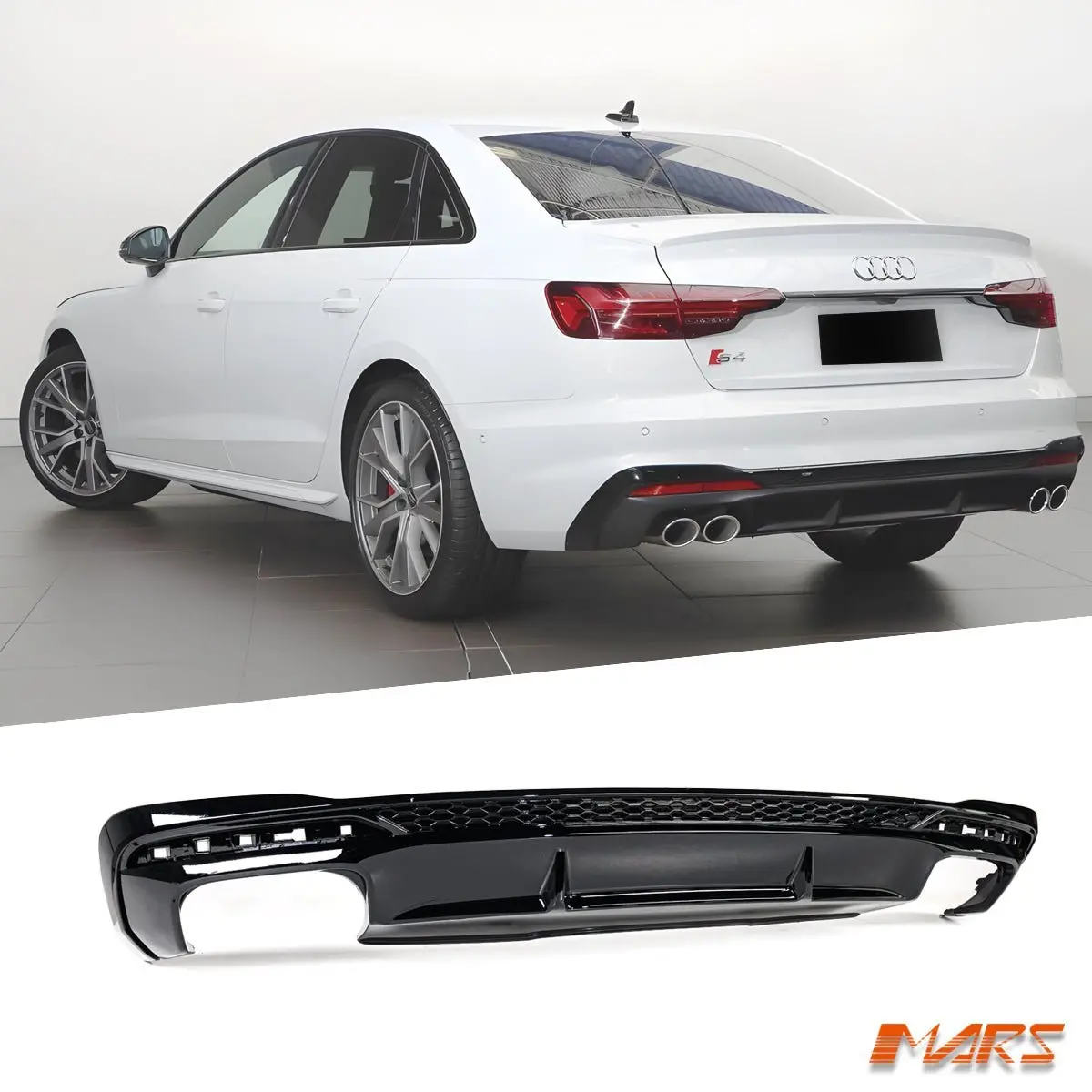 Gloss Black Bumper Bar Diffuser Bodykit For Audi B9 S4 & A4 S-Line Sedan Avant 2020-2024 1