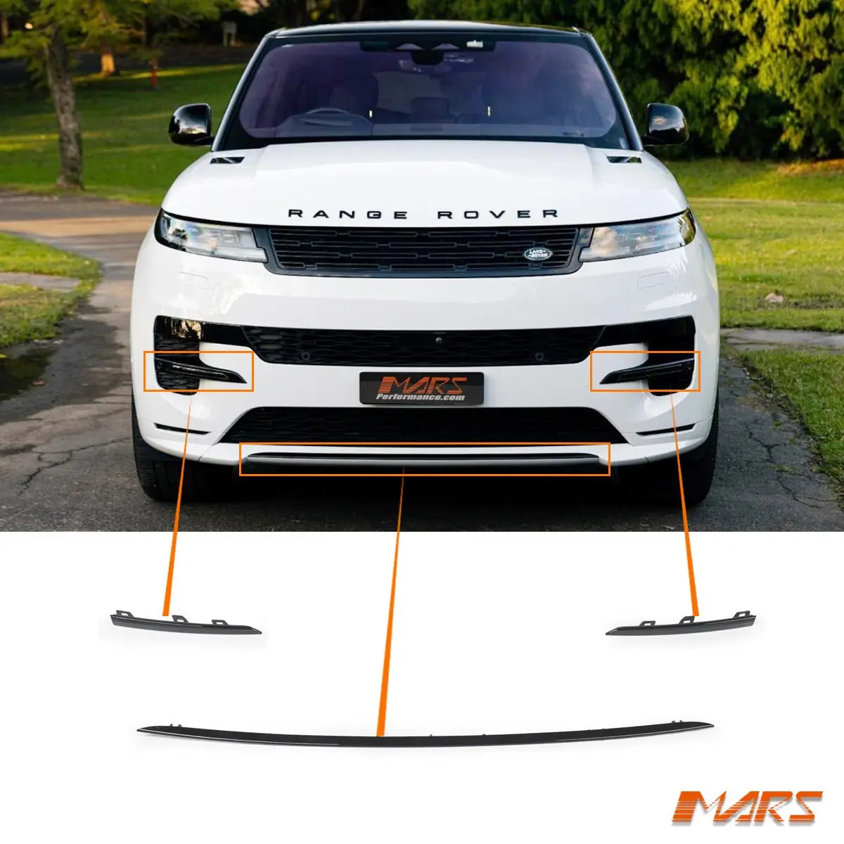 Gloss Black Dynamic Front Bumper Bar Lower & Side Trim Bodykit For Land Rover Range Rover Sport L461 2022-2025 1