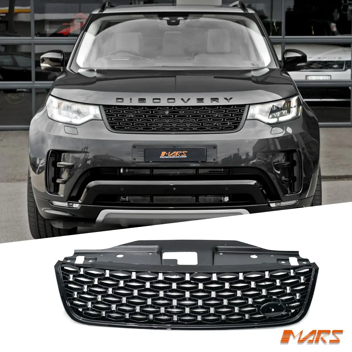 Gloss Black Edition Style Front Bumper Bar Grille Grill Bodykit For Land Rover Discovery L462 Series-5 2017-2020 1