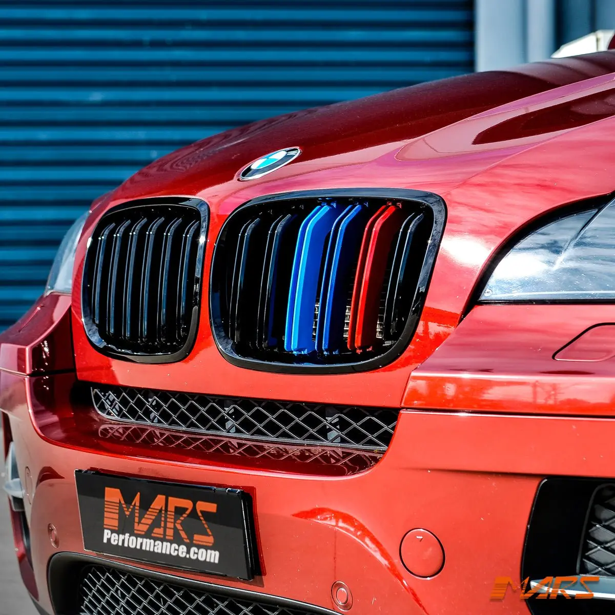 Gloss Black F86 X5m X6m Style Front Kidney Grille Grill Bodykit With Colour Stripes For Bmw X5 E70 & X6 E71 2
