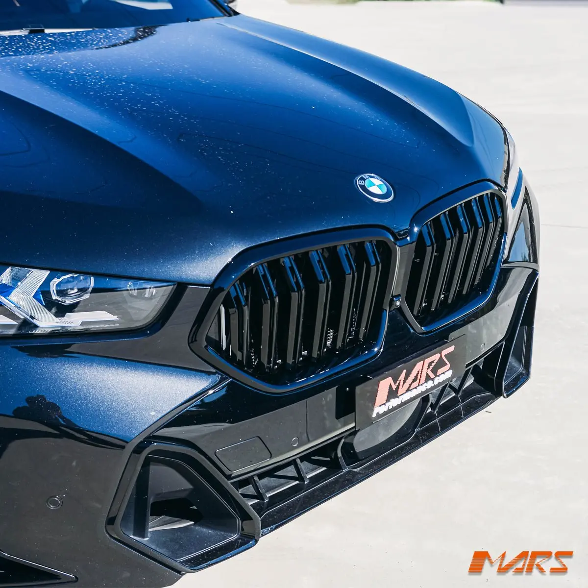 Gloss Black F96 X6m Style Duel Stripe Front Kidney Grille Grill Bodykit For Bmw X6 G06 2019-2025 1