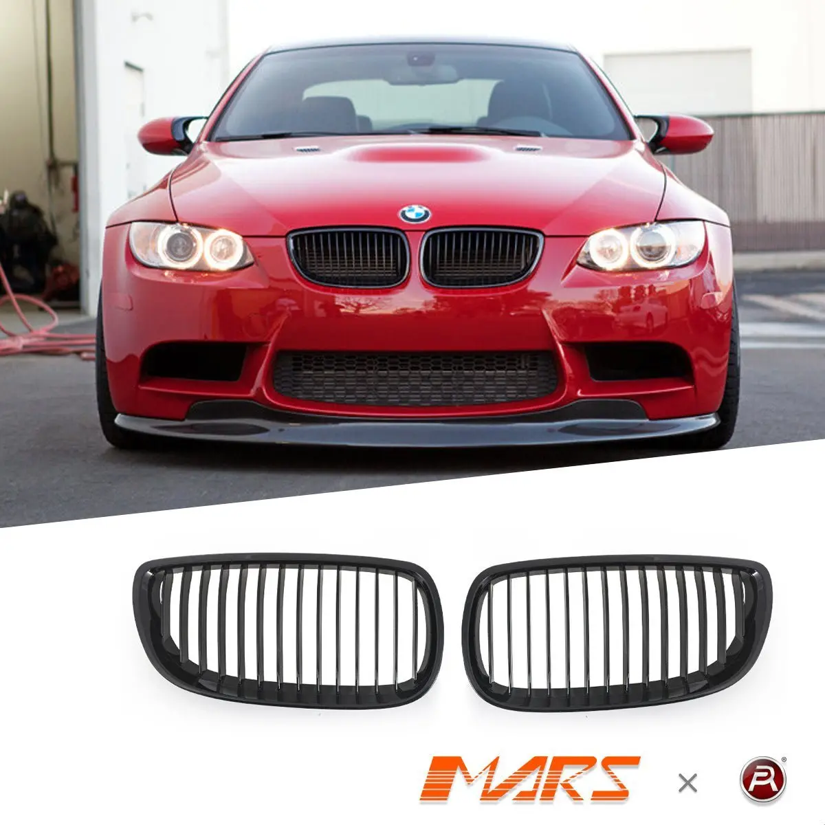Gloss Black Front Bumper Bar Grille Grill Bodykit For Bmw 3 Series E92 E93 Pre Lci 2006-2009 & M3 1