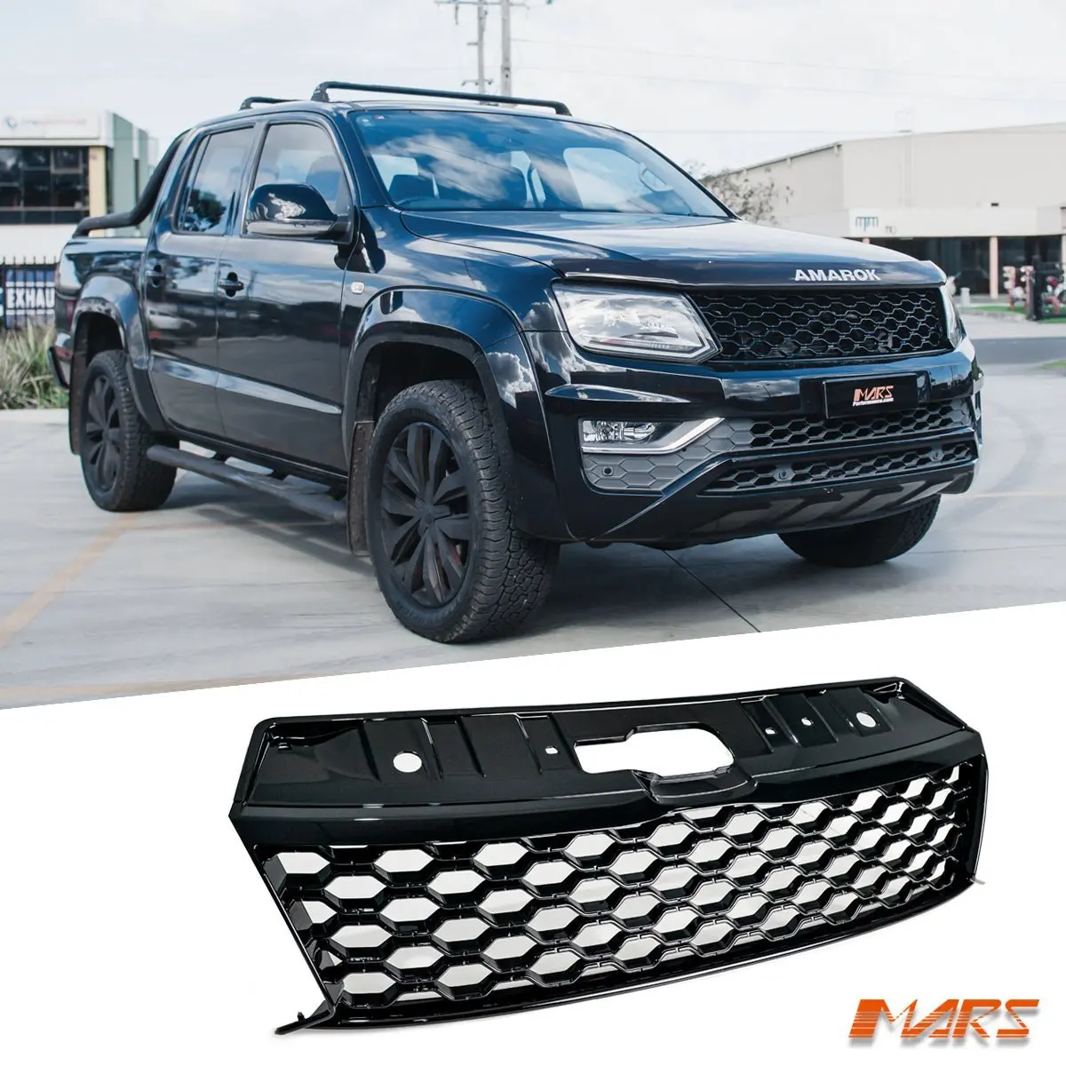 Gloss Black Front Bumper Bar Grille Grill Mesh Bodykit For Vw Volkswagen Amarok 2H 2011-2020 1