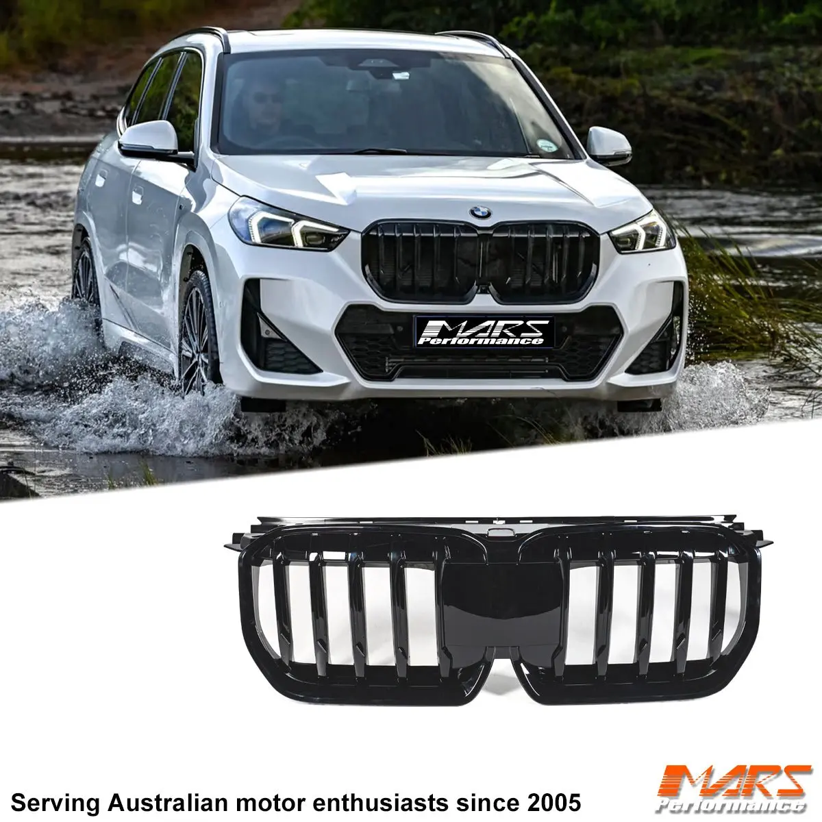 Gloss Black Front Bumper Bar Kidney Grille Grill Bodykit For Bmw X1 Ix1 U11 2022-2025 1